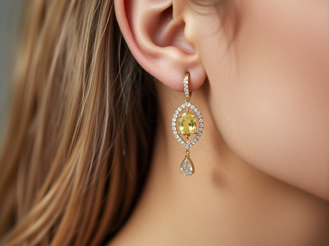 yellow diamond drop earrings